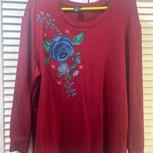 PL burgundy with flower front top
